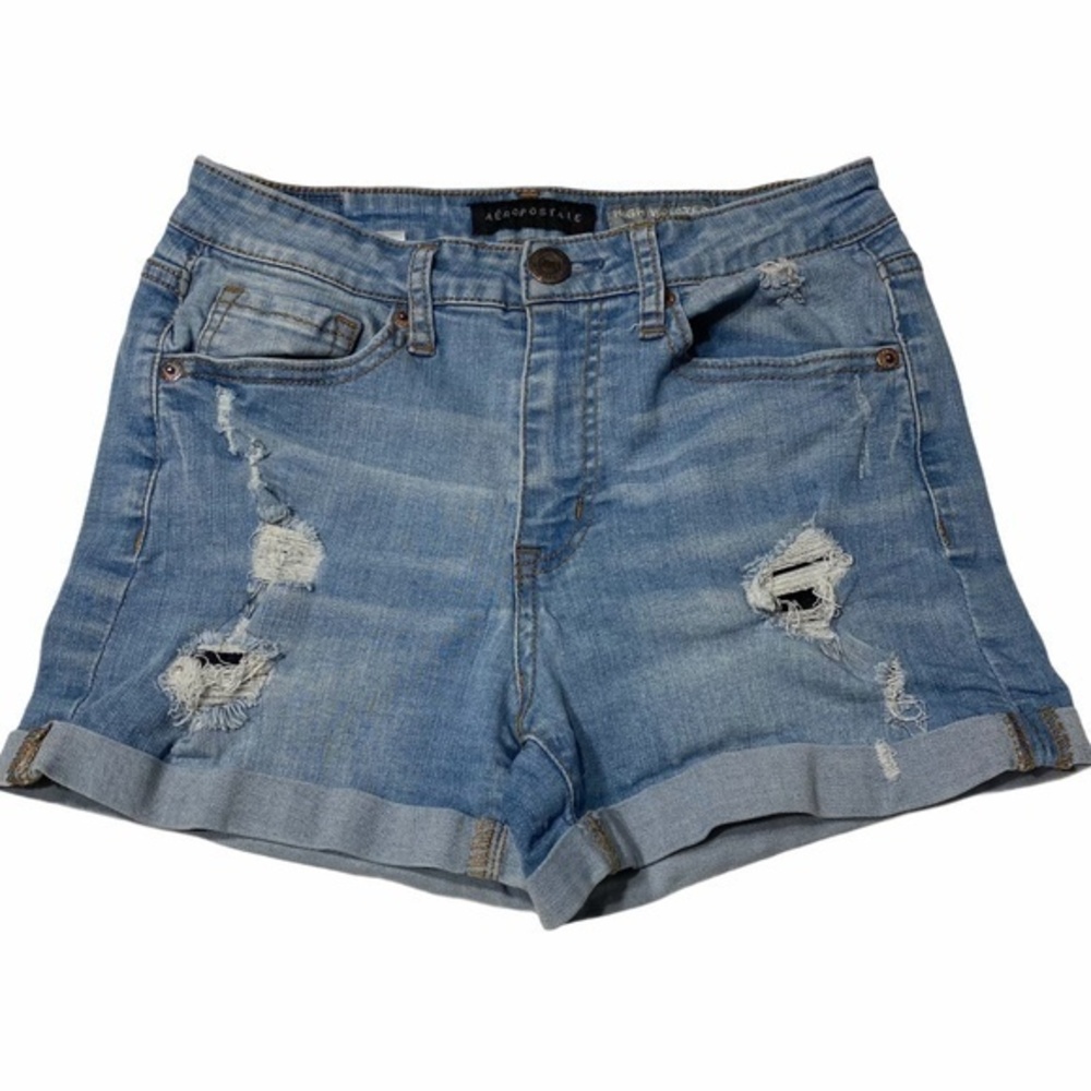 Aeropostale Distressed High Rise Shorts Women 4